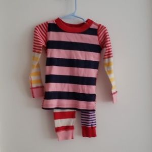 Hanna Andersson 3T pj set stripped mixed colors